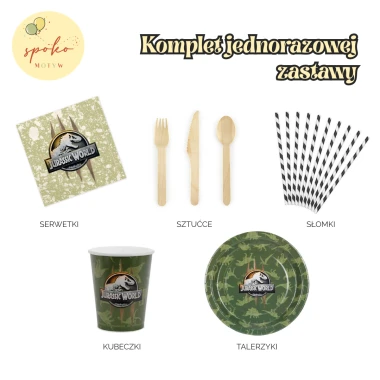 Komplet jednorazowej zastawy, JURASSIC WORLD