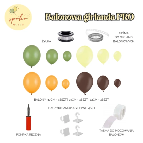 DINOZAURY - balonowa girlanda PRO (4m)