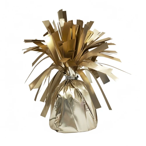 Ciężarek do balonów, foliowy, szampański złoty