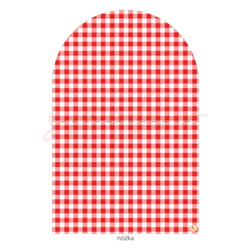 Dekoracja wielkoformatowa MINI ŚCIANKA DO ZDJĘĆ, CZERWONA KRATKA, 95x145cm
