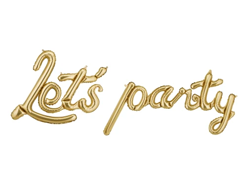 Balony foliowe napis "Let's party", złoty