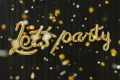 Balony foliowe napis "Let's party", złoty