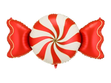 Balon foliowy Cukierek, czerwony | BOŻE NARODZENIE 