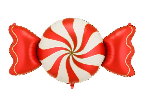 Balon foliowy Cukierek, czerwony | BOŻE NARODZENIE