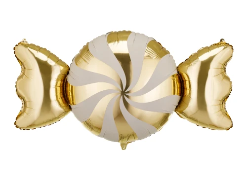Balon foliowy Cukierek, złoty | BOŻE NARODZENIE