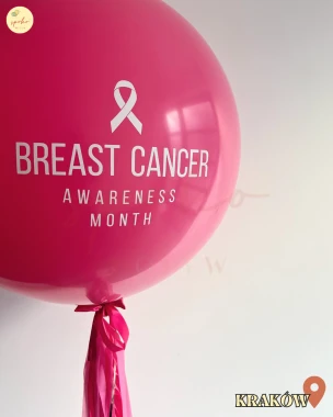 Balon Jumbo z helem, PINK OCTOBER (odbiór osobisty, dostawa Kraków)