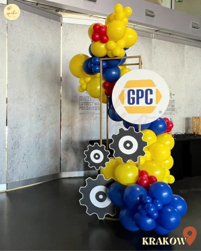 Balonowa girlanda na stelażu, Event Firmowy, ROBOTS (montaż, Kraków)