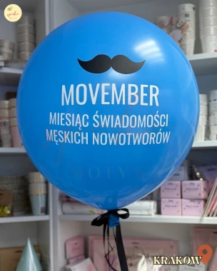 Balon Jumbo z helem, MOVEMBER (odbiór osobisty, dostawa Kraków)