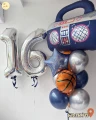 Zestaw balonów z helem, Szesnaste Urodziny, Koszykówka, Boombox (odbiór osobisty, dostawa, Kraków)