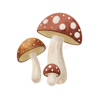 Dekoracja wielkoformatowa GRZYBY, LITTLE CAMPERS, 84x95cm
