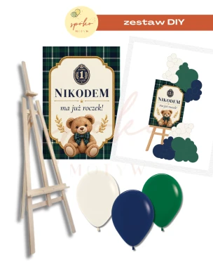 TEDDY ACADEMY - zestaw dekoracji na sztalugę