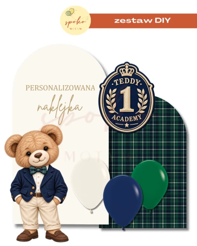 TEDDY ACADEMY BOY - zestaw dekoracji na ściankę
