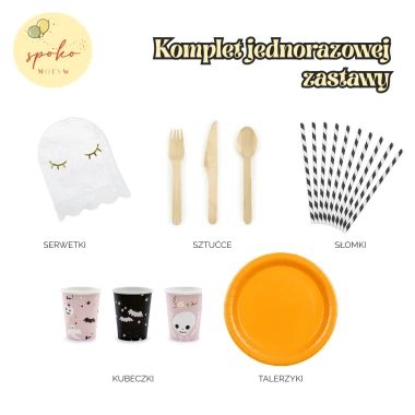 Komplet jednorazowej zastawy, Halloween, LITTLE PUMPKIN