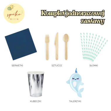 ZWIERZĘTA ZIMOWE - komplet jednorazowej zastawy
