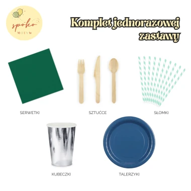 Komplet jednorazowej zastawy, RYCERZE I SMOKI