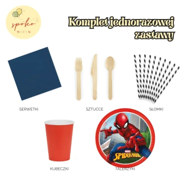 SPIDERMAN - komplet jednorazowej zastawy na 6 osób