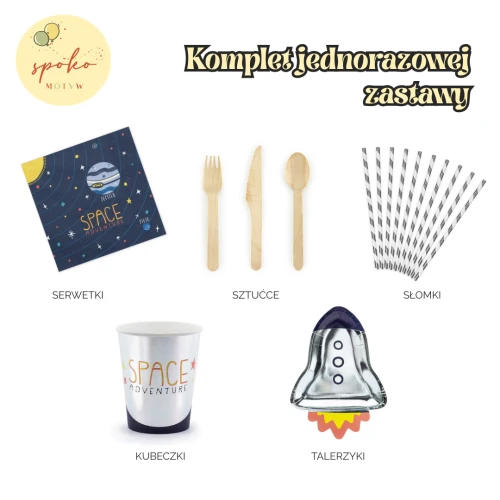 KOSMOS - komplet jednorazowej zastawy na 6 osób