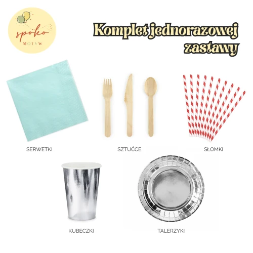 ROBOTY - komplet jednorazowej zastawy na 6 osób