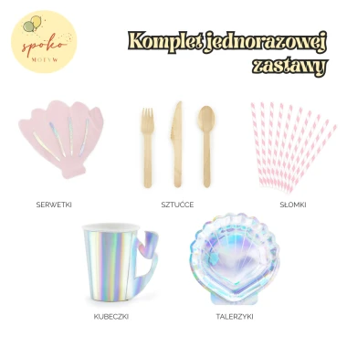 SYRENKA - komplet jednorazowej zastawy na 6 osób