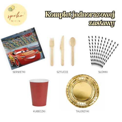 AUTA | CARS - komplet jednorazowej zastawy na 6 osób