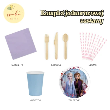 KRAINA LODU - komplet jednorazowej zastawy na 6 osób