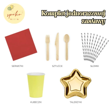 STRAŻ POŻARNA - komplet jednorazowej zastawy na 6 osób