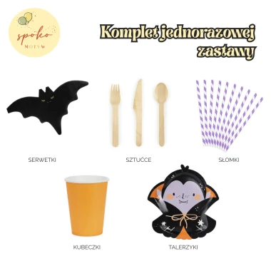 Komplet jednorazowej zastawy, Halloween, SPOOKY FRIENDS