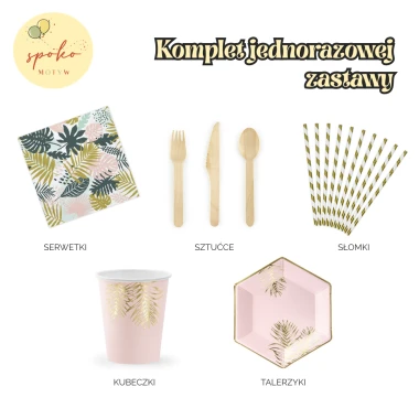 SAFARI - komplet jednorazowej zastawy na 6 osób