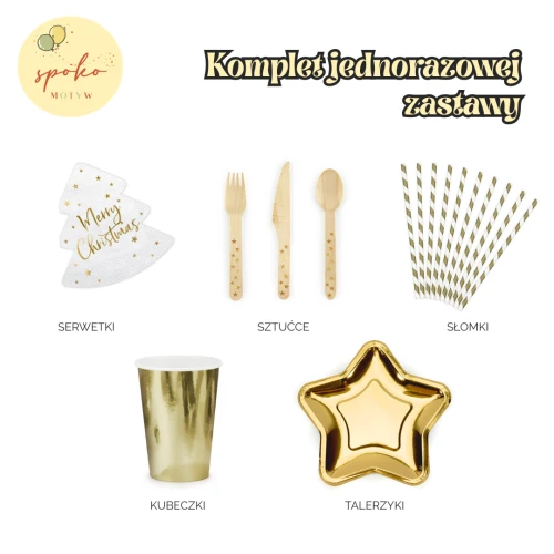 BOŻE NARODZENIE - komplet jednorazowej zastawy na 6 osób
