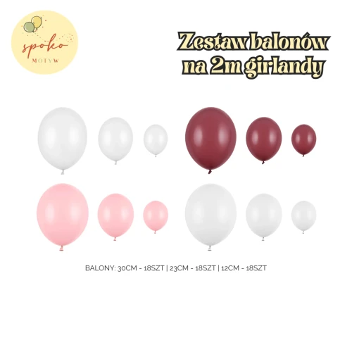 Zestaw balonów na 2m balonowej girlandy, ŁABĘDZIE