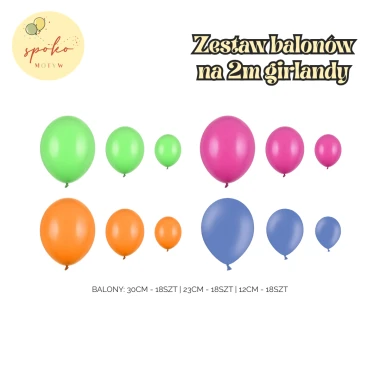 Zestaw balonów na 2m balonowej girlandy, LAMA