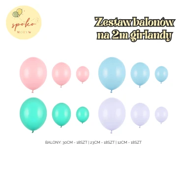 Zestaw balonów na 2m balonowej girlandy, SYRENKA