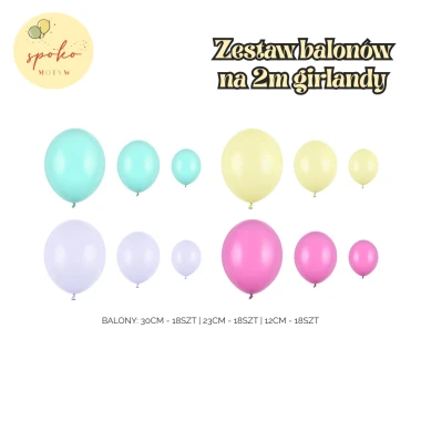 Zestaw balonów na 2m balonowej girlandy, JEDNOROŻEC
