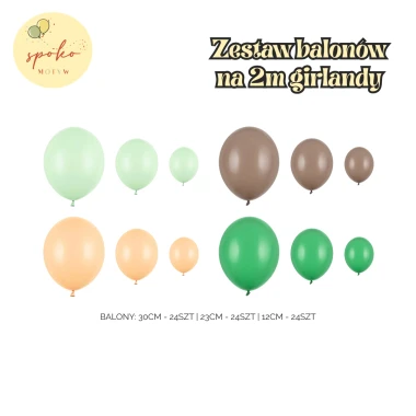 Zestaw balonów na 2m balonowej girlandy, ZWIERZĘTA LEŚNE