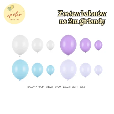 Zestaw balonów na 2m balonowej girlandy, ZIMOWY / KRAINA LODU