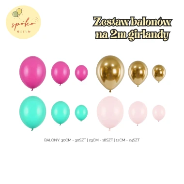 Zestaw balonów na 2m balonowej girlandy, JEDNOROŻEC II