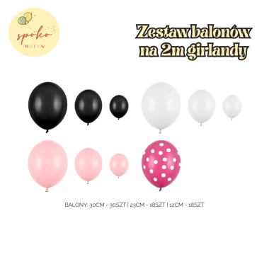 Zestaw balonów na 2m balonowej girlandy, MYSZKA RÓŻOWY / MYSZKA MINNIE