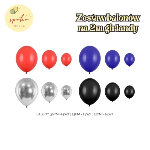 Zestaw balonów na 2m balonowej girlandy, KOSMOS