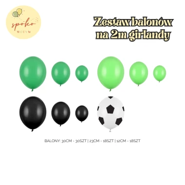 Zestaw balonów na 2m balonowej girlandy, PIŁKA NOŻNA