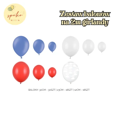 Zestaw balonów na 2m balonowej girlandy, SAMOLOT
