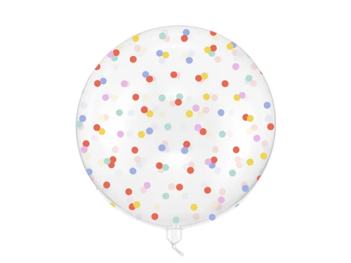Balon Bubble Kropki, transparentny