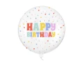 Balon Bubble Happy Birthday, transparentny
