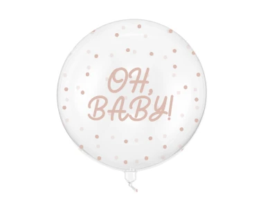 Balon Bubble Oh baby, transparentny