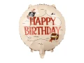 Balon foliowy Happy Birthday Piraci, okrągły + HEL (odbiór osobisty, dostawa, Kraków)