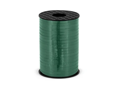 Wstążka plastikowa, ciemnozielony, metalizowana, 5mm/225m