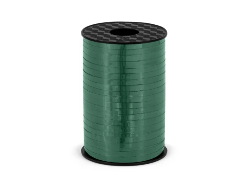 Wstążka plastikowa, ciemnozielony, metalizowana, 5mm/225m