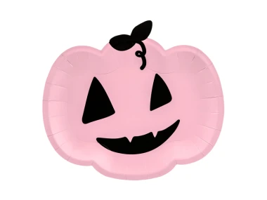 Talerzyki Dynia, różowy, 6szt. | HALLOWEEN