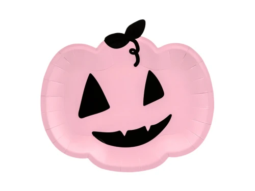 Talerzyki Dynia, różowy, 6szt. | HALLOWEEN