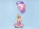 Balon foliowy Serce, j. fioletowy, 50cm