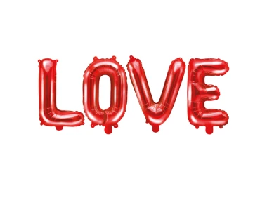 Balony foliowe napis "LOVE", czerwony